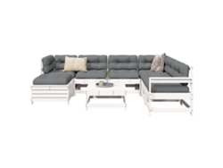 Pcs Conjunto Sofás De Jardim Pinho Maciço Branco Dkd Home Decor