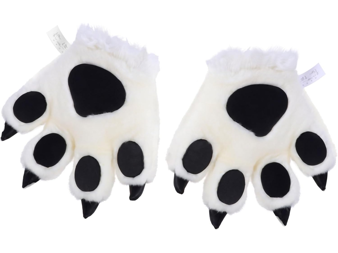 Guantes Largos De Felpa Con Estampado De Tigre, Material De Felpa, Accesorios De Juego.