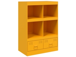 Aparador Alto 67x39x95 cm Acero Amarillo Mostaza EXCLUSIVO MAISON