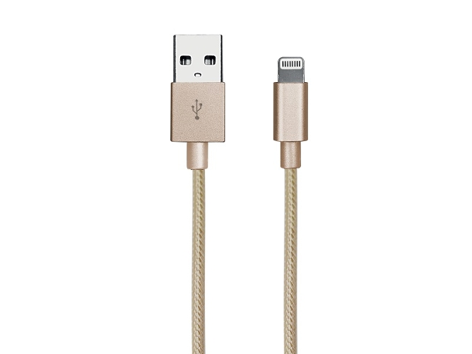 Cable SBS TECABLEUSBIP5BG (USB - Lightning - 1 m - Dorado) — USB - Lightning | 1 m