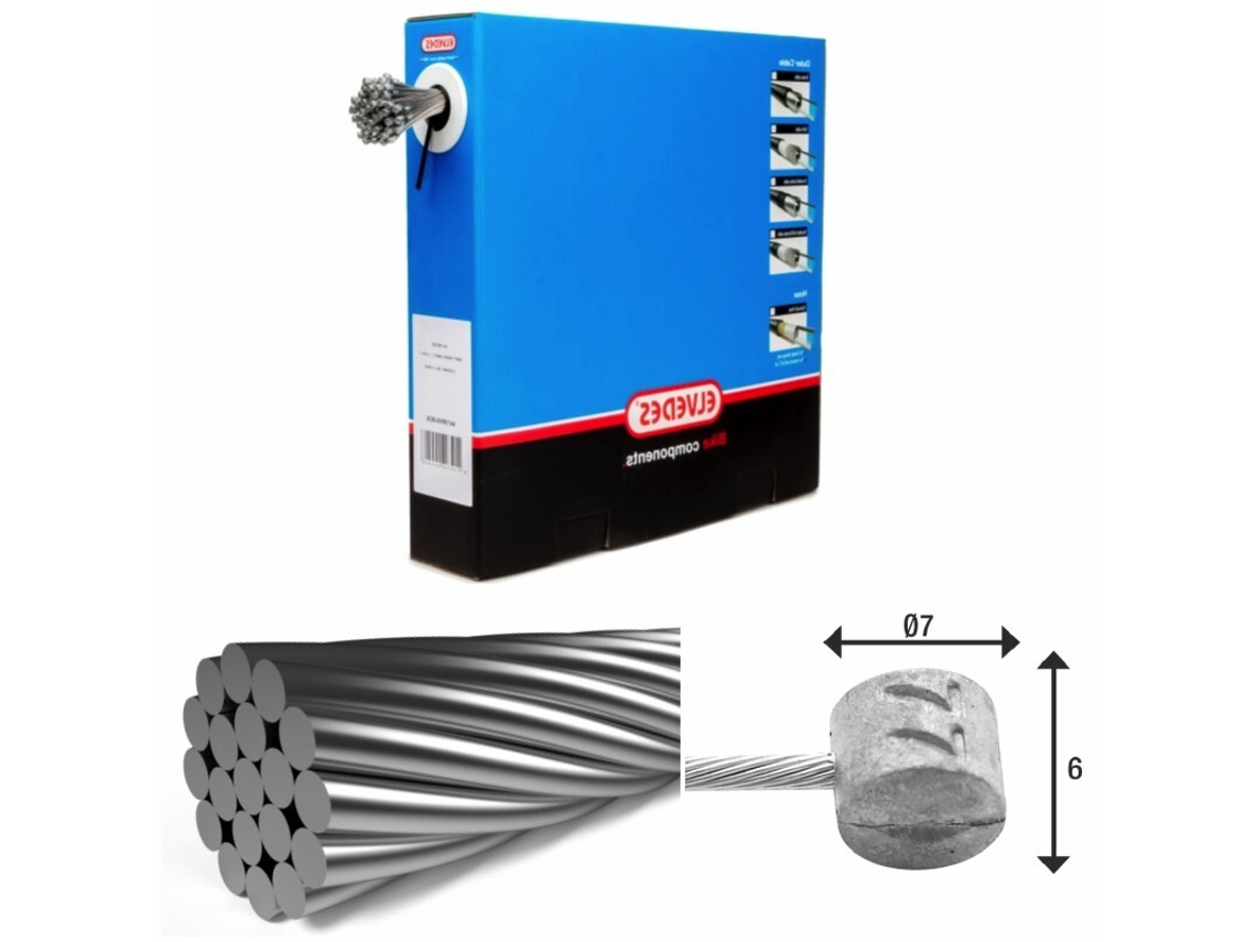 Juego de 50 cables de freno 1x19 alambre de acero inoxidable ø1,5mm cabeza t ø7x6 ELVEDES 3000 mm