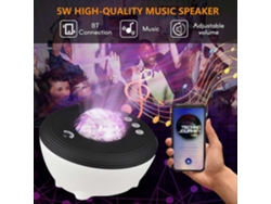 Proyector multifuncional Aurora Boreal, proyector de luz nocturna Galaxy, altavoz Bluetooth, blanco Yunzii