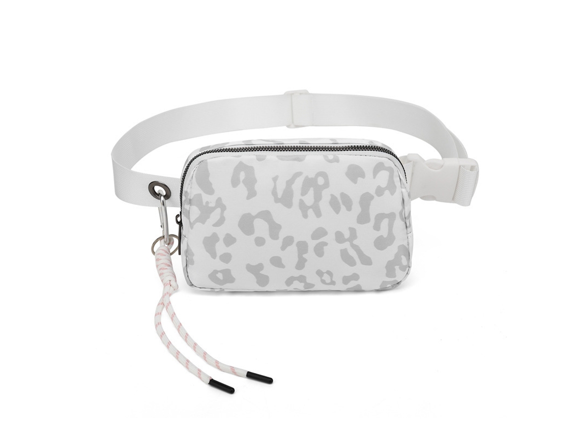 Mochila, riñonera unisex con correa ajustable, estampado de leopardo blanco Eifson