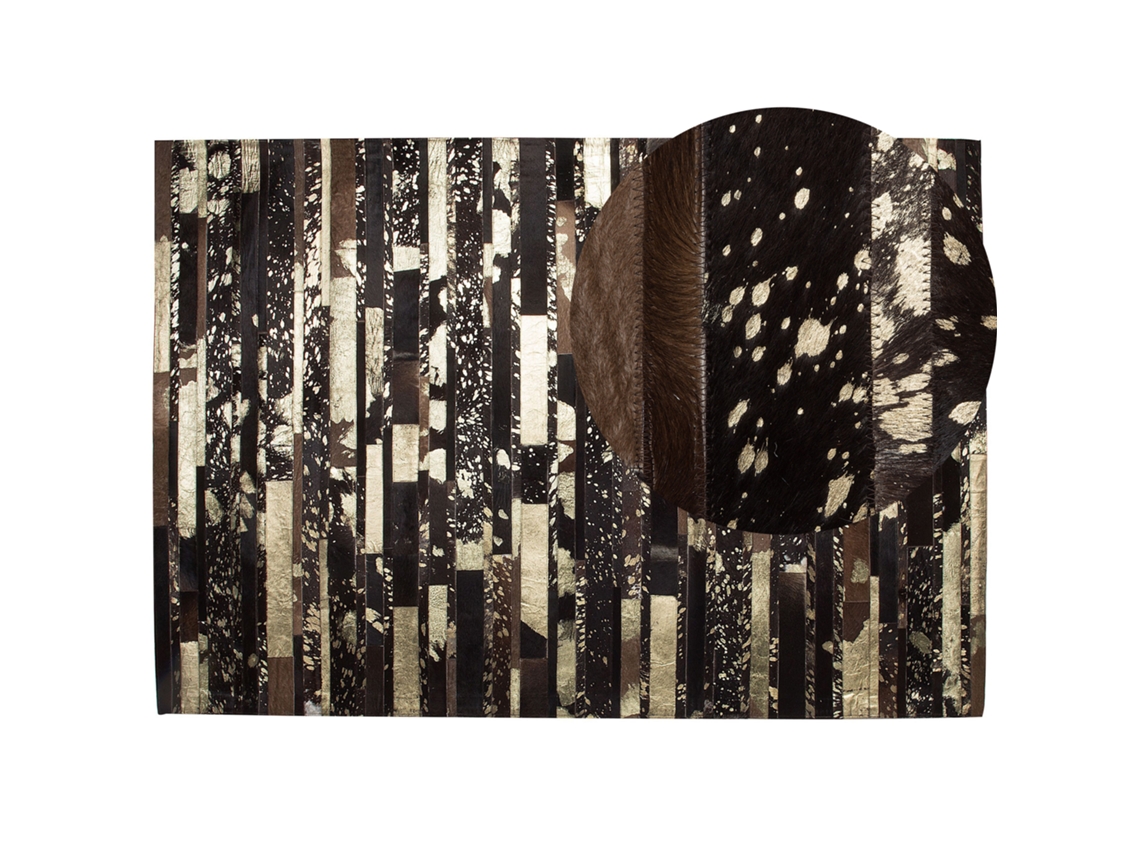 Alfombra de pelo corto BELIANI Artvin de Piel de vaca Marrón 160x230