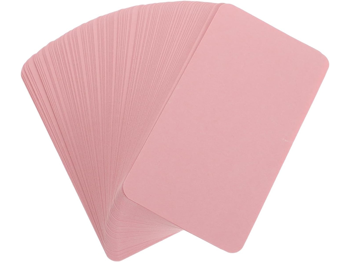Paquete De 1000 Tarjetas En Blanco De Diseño Minimalista, Suaves Y Elegantes, En Papel Rosa Para Escribir.