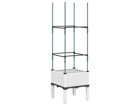 Jardinera con enrejado PP blanco VIDAXL (40 x 40 x 142.5 cm)