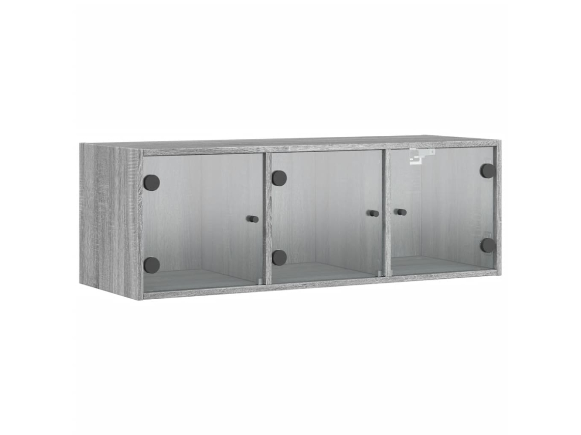 Armario de pared con puertas de cristal 102x37x35 cm Gris Sonoma MAISON EXCLUSIVE