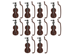 10 Conjuntos Violín Casita De Muñecas Estilo Bonito Material Plástico Miniatura Atractiva Para Props De Fotografía 1/12 Escala