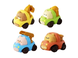 4pcs Coche De Ingeniería Animal Inercial Multifuncional Bonito Para Bebé Juguete De Carro De Ingeniería