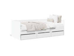 Maison Exclusive - Sofá Cama Con Cajones Sin Colchón Blanco 90x190 Cm