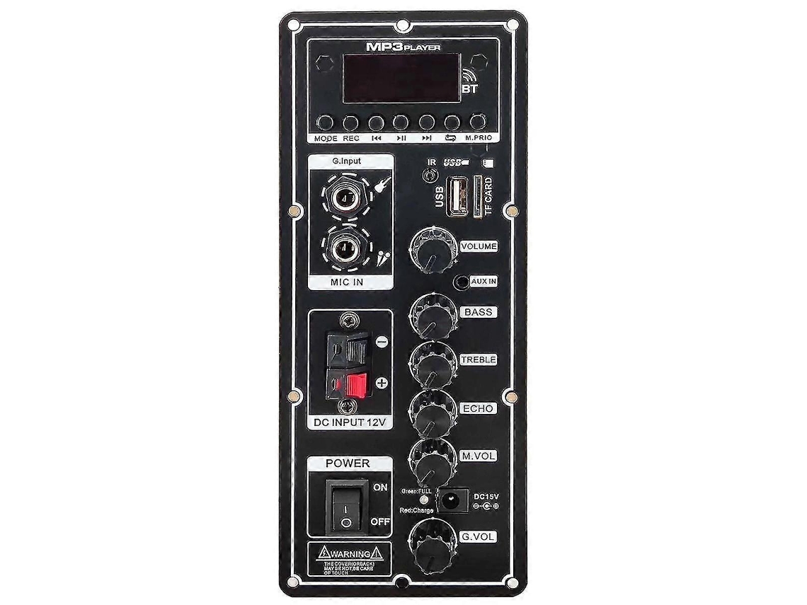 Amplificador Bluetooth de 12 V y 80 W compatible con altavoces de 6 y 12 pulgadas