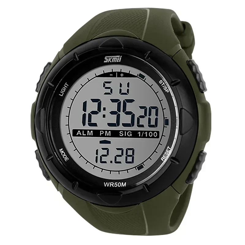 (verde) Elegante Y Sencillo Reloj Deportivo, Reloj Militar, Despertador, Resistente A Golpes Y Al Agua.