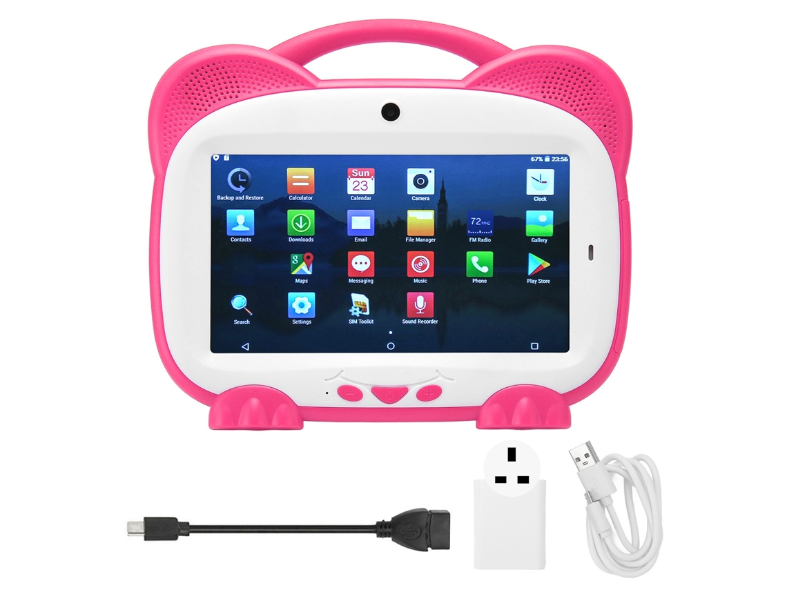 Tableta de 7 pulgadas, 4 GB de RAM, 32 GB de ROM, pantalla IPS, cuatro núcleos, 5500 mAh para niños, luz dorada