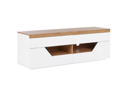 Mueble TV BELIANI Cheval de MDF Blanco 140x40x50