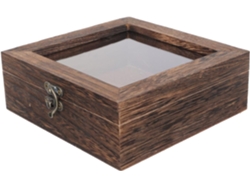 Madera Acrílico Prueba Polvo Vitrina Delicada Joyas Objetos Colección Escritorio Caja Tapa