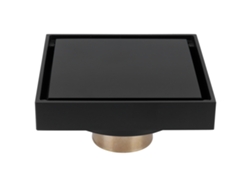Desagüe De Suelo De Cobre Negro De 10x10 Cm Con Rejilla Anti-obstrucción Para Baño, Cocina Y Balcón.