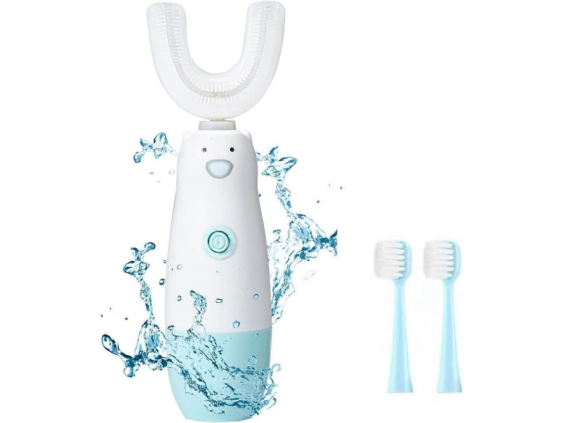 Escova De Dentes Elétrica Infantil, Escova De Dentes À Prova D'água, Alimentada Por Bateria, Sônica Automática 360°, Em Formato De U, Para Menino