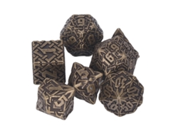Bj-7 Peças De Dados Metálicos Poliédricos Gravados Com Padrão De Labirinto Equilibrados Para Jogos De Rpg Estilo 2