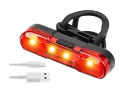 Luz trasera de bicicleta LED recargable por USB resistente al agua YIZHOOD DES589 (negra)