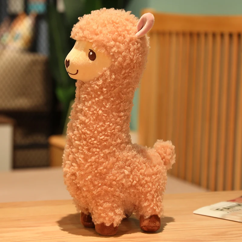 (alpaca Marrón De 33 Cm) Muñeco De Peluche De Alpaca, Peluche Largo Y Suave, Almohada De Alpaca Y Oveja