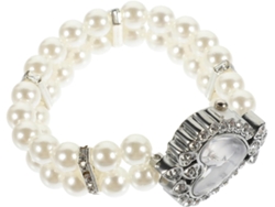 Elegante Reloj Cuarzo Mujer Brazalete Doble Perlas Imitación Aleación Plástico Diseño Sencillo Práctico Citas