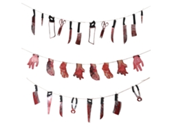 2026-3pcs/set Guirnalda De Partes Corporales Y Herramientas Simuladas Sangrientas Para Halloween Decoración De Casa Embrujada
