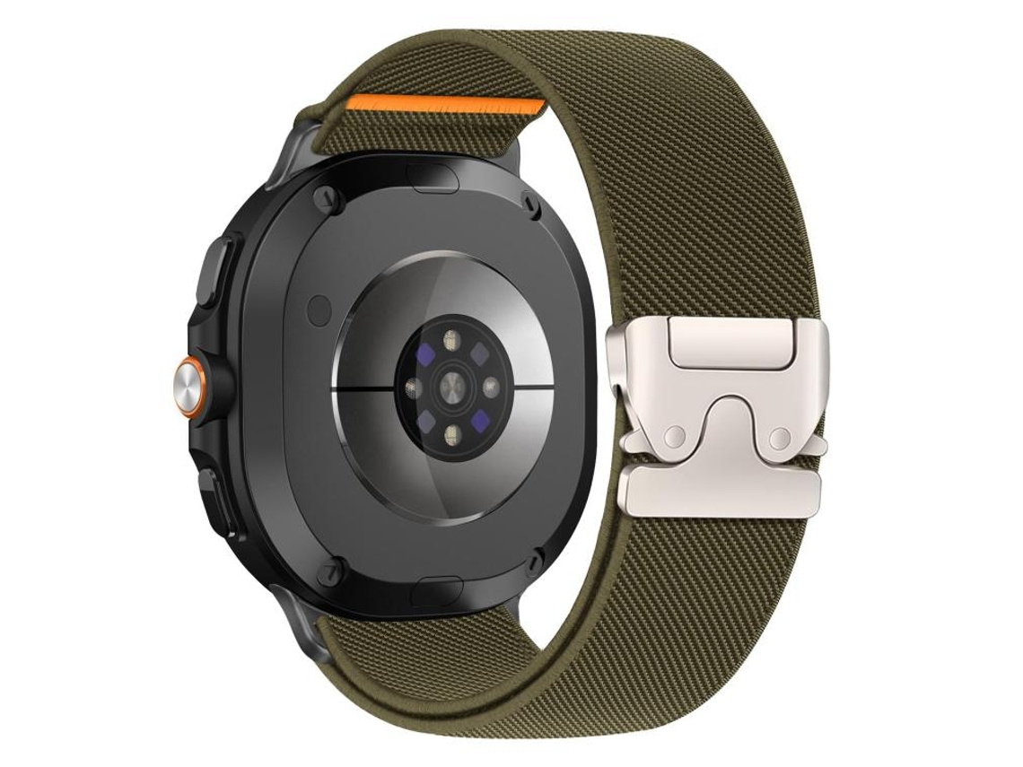 Bracelete Para Samsung Galaxy Watch 8 / 8 Classic - Nylon Elástico Com Fecho De Paraquedas - Verde-exército