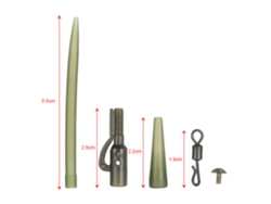 2026rebe-50pcs/10set Clip De Plomo Seguridad Con Pin, Tuberías De Goma, Mangas Anti-enredos Y Giratorios Para Pesca De Carpa