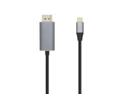 Aisens A109-0395 Adaptador Cable Video 1.8M Displayport Usb Tipo-C Aluminio Negro