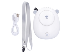 NEVEANCE Adorable ventilador portátil con diseño de dibujos animados, versátil, recargable por USB, mini ventilador de cuello, silencioso, personal para casa, 