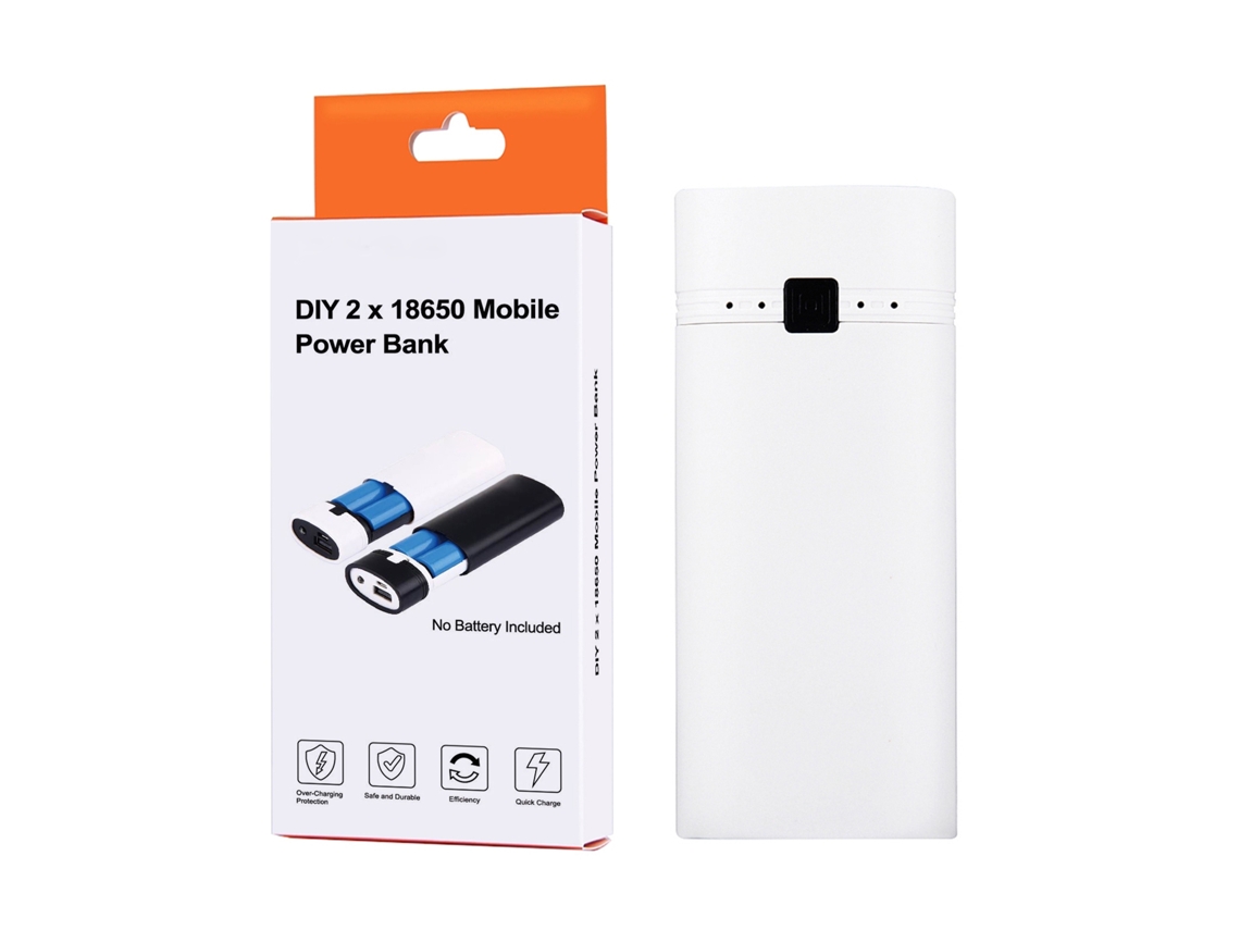 Caixa Shell Power Bank Diy Bateria Lítio Com Saída Usb E Indicador Para Smartphones Portátil