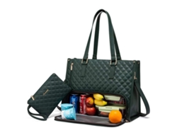 Bolsa térmica para el almuerzo para mujer, para portátiles de 15,6 pulgadas, con compartimento térmico para refrigerios (verde) Eifson