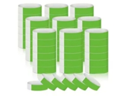 300 Pulseras De Papel Sintético Desechables Impermeables Para Parques De Atracciones Y Eventos Verde