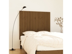 Cabecero Cama Pared Madera Maciza Pino Marrón 127,5x3x110cm