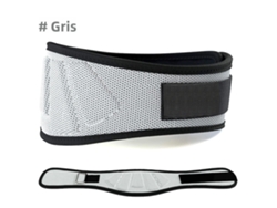 Cinturón de levantamiento de pesas para entrenamientos en el gimnasio, con soporte para la zona lumbar y la espalda. Mdug (gris con una S)