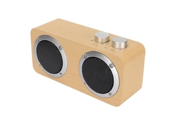 Altavoz Bluetooth inalámbrico retro de frecuencia completa, altavoces portátiles de madera para Windows, color amarillo Chennnls