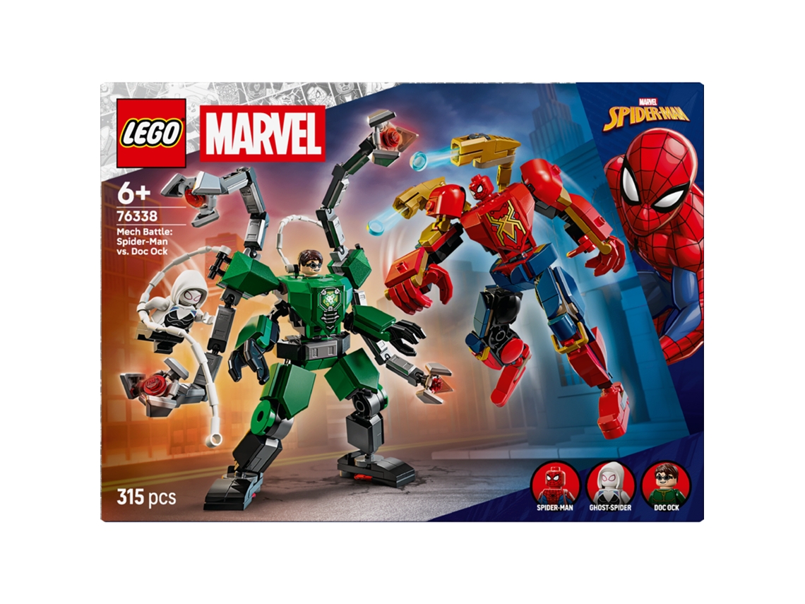 Lego® 76338 Marvel Batalla Armaduras Robóticas – Spider-man Vs. Doc Ock, 2 Figuras, 3 Minifiguras 6+