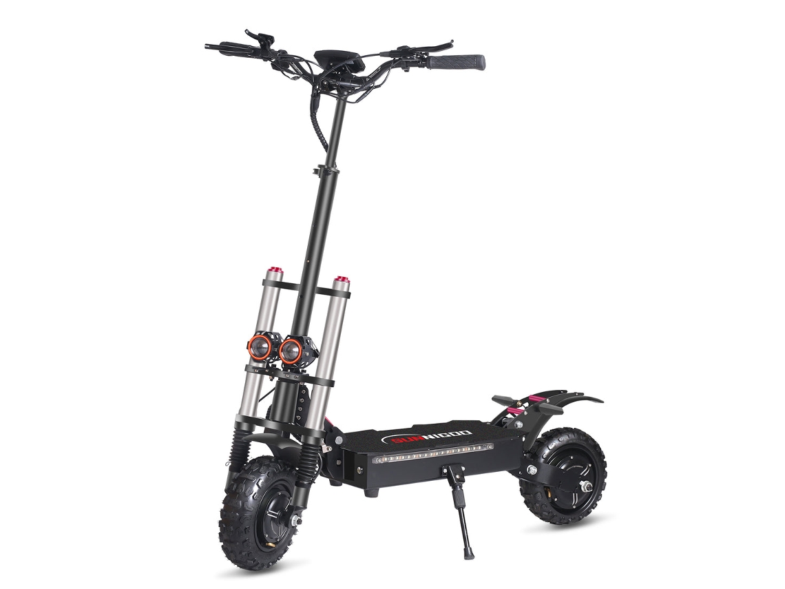 Patinete eléctrico Sunnigoo X10 2800w2 60v 38ah, velocidad máxima de 75 km/h, autonomía de 70-80 km, carga máxima de 200 kg.