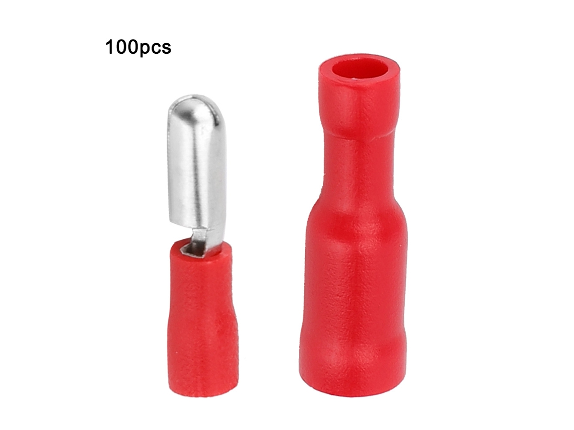 100 Piezas Terminales De Crimpeo Macho Hembra De Bala 22-18awg Conectores De Cable