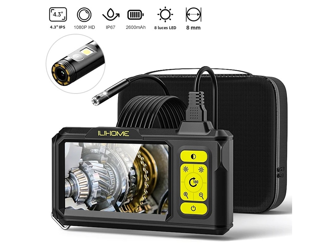 Endoscopio Industrial Con Pantalla Ips De 4,3 Pulgadas, Alta Definición 1080p