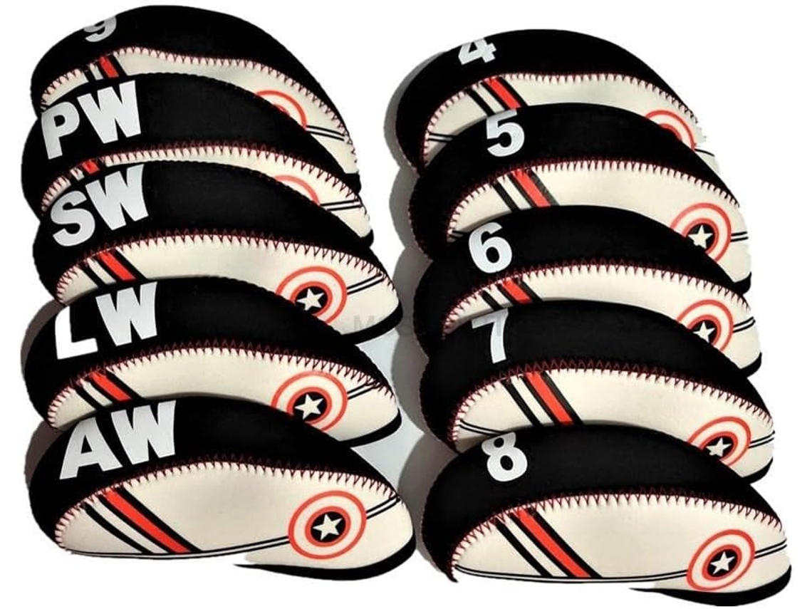 Fundas protectoras para cabezas de palos de golf, 10 piezas, de neopreno, para hierros profesionales 4, 5, 6, 7,