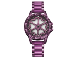 Reloj De Pulsera De Cuarzo Sanda Para Mujer, Estilo Casual Y Moderno, Con Diamantes De Imitación Morados.