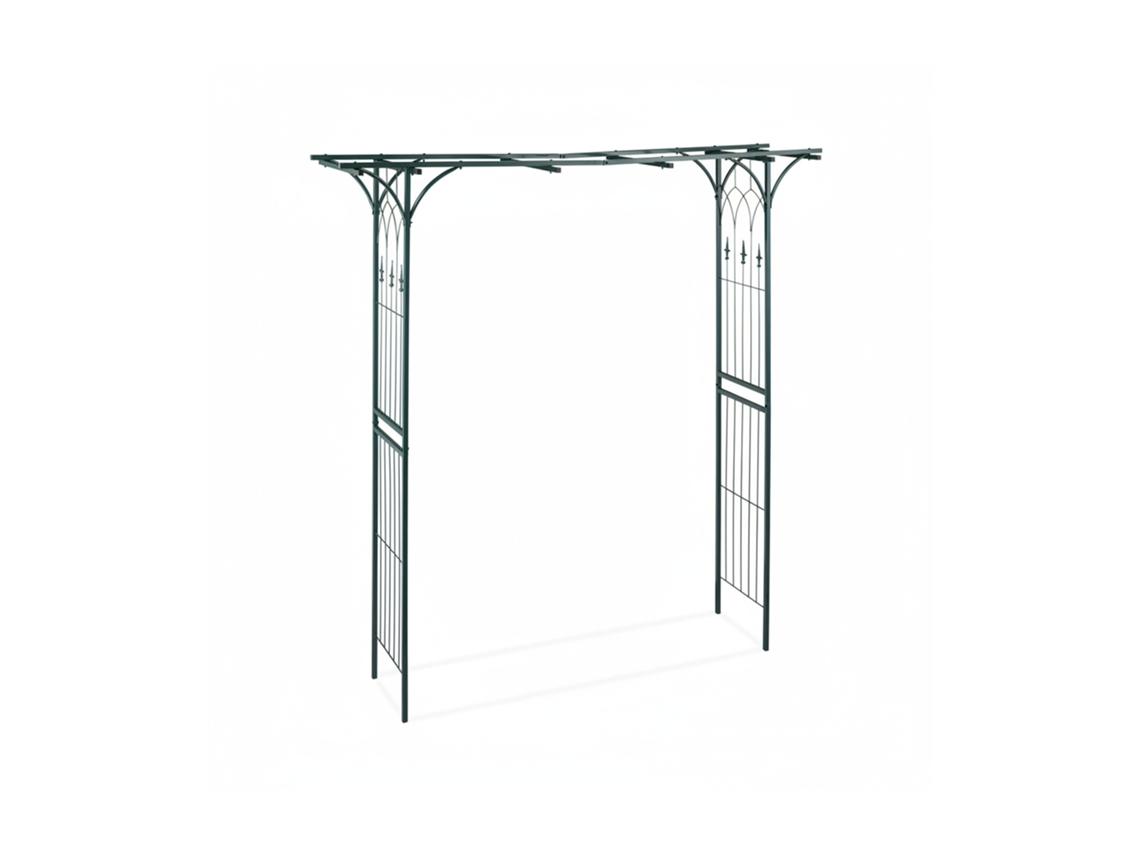 Relaxdays Pérgola Metálica De Jardín, Soporte Para Plantas Trepadoras, Resistente, 205 X 202 X 52 Cm, Verde Oscuro
