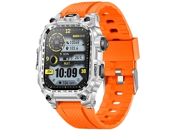 Reloj inteligente Bisbisous I121 con linterna de 650 mAh, resistente y deportivo para exteriores (naranja)