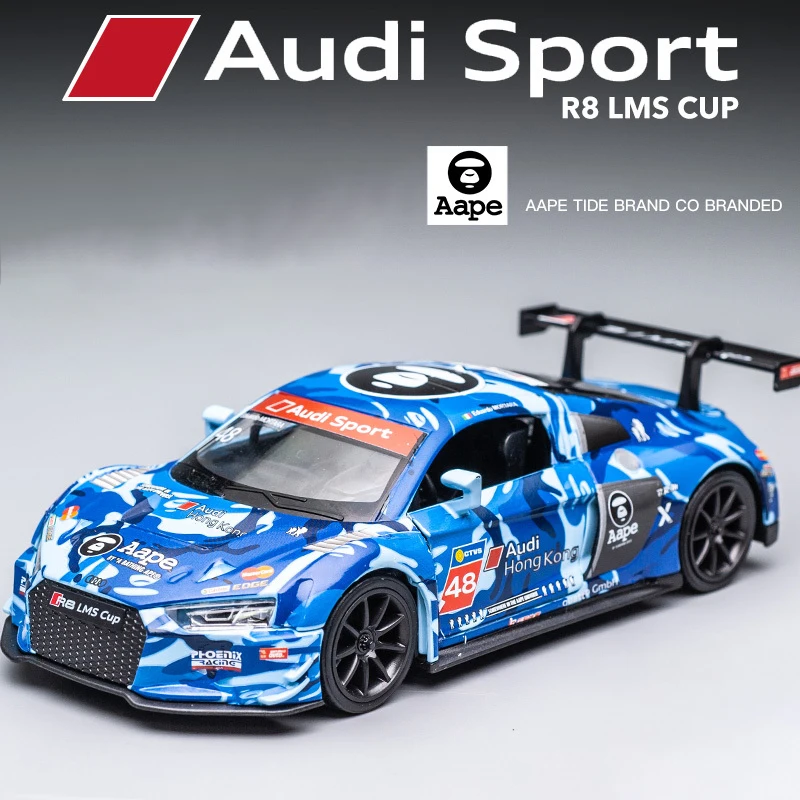 (azul) Coche De Juguete Supercar De Aleación A Escala 1:32 Con Sonido Y Luz.