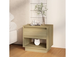 Mesa de Cabeceira LOVELY HOME Mesinha 45X34X44 Cm Contraplacado Carvalho Sonoma