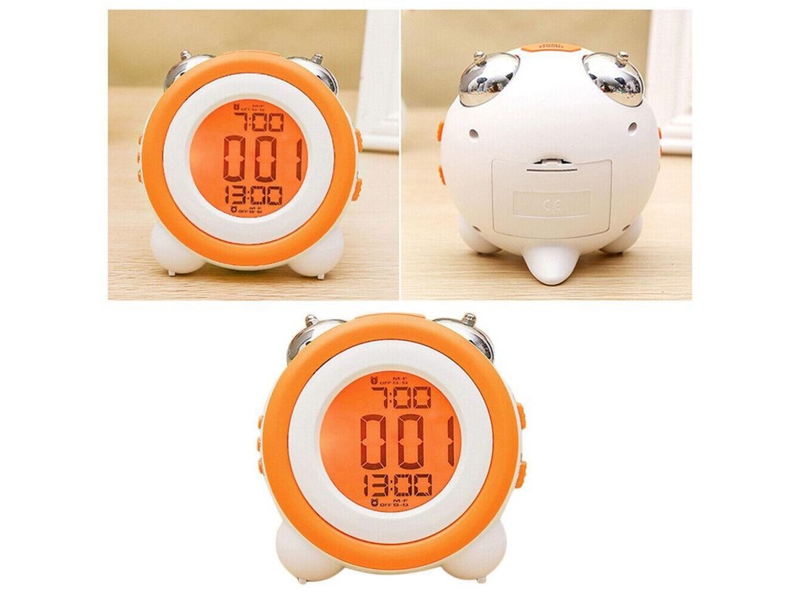 2026-reloj Despertador Para Niños Con Luz Naranja, Silencioso, Decoración De Escritorio, Sin Batería