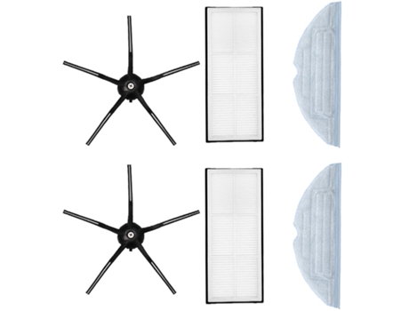 6 piezas Cepillo Lateral filtro Hepa paños de fregona para Xiaomi T7 T7Plus S7 para accesorios de aspiradora Roborock