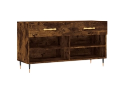 Maison Exclusive - Banco Zapatero Madera De Ingeniería Roble Ahumado 102x35x55 Cm