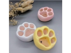 Conjunto de 3 Vasos de Cimento Criativos Design de Pegadas Animais para Interiores e Escritórios (combinação A)